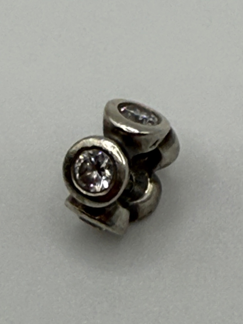 Authentic Pandora Sterling Silver Oval Lights Clear CZ Charm 790311CZ *retired*